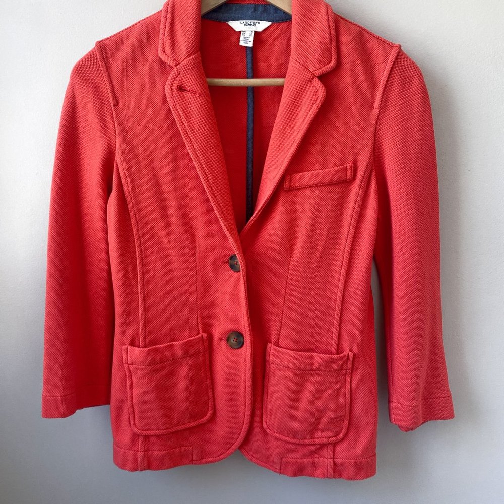 Coral Cotton Land's End Blazer/Jacket